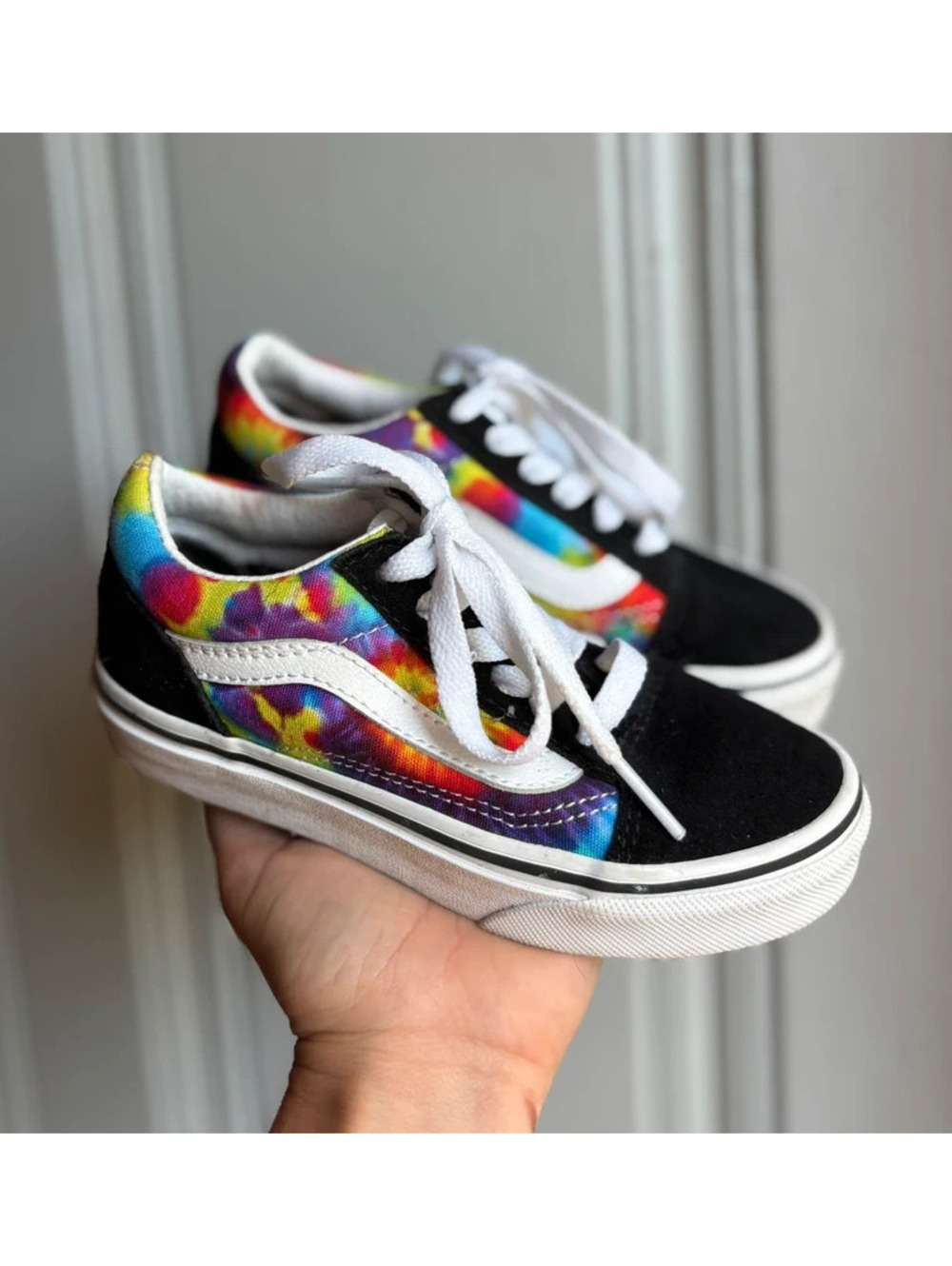 11C Kids Vans Tie Dye Old Skool Lace Up Sneakers